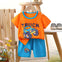 Orange & Sky Blue Truck 2 Pc Set NS6052E